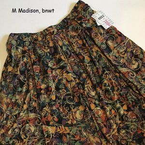 M Lularoe Madison skirt, multicolored swirls